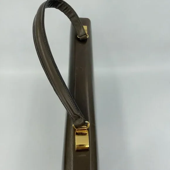 Vintage 1950s Dafar Brown Leather Handbag Purse - Picture 11 of 15